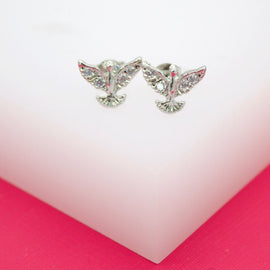 18K Gold-Filled Dove CZ Stud Earrings