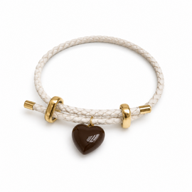 Adjustable Braided Heart Charm Bracelet