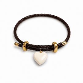 Adjustable Braided Heart Charm Bracelet
