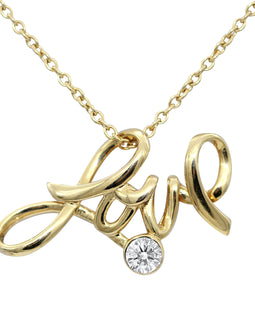 Love Crystal Pendant Necklace – 24K Gold-Plated