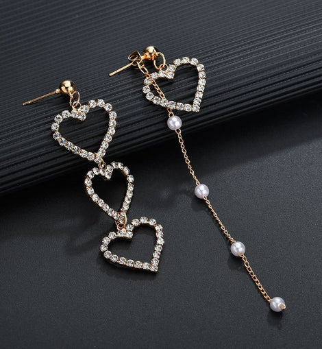 Crystal Love Heart Dangle Earrings