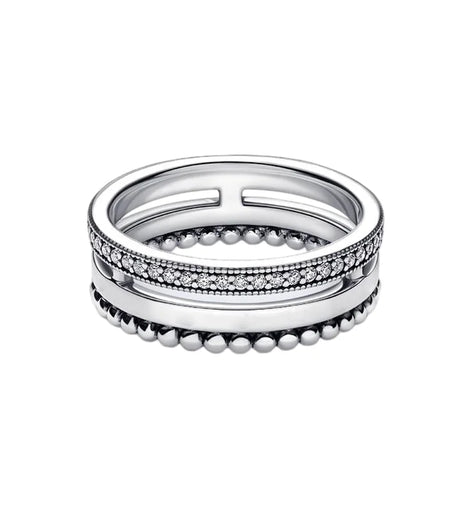 Women's 925 Silver Star and Flower Crown Ring