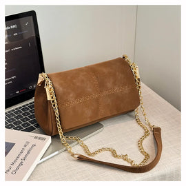 Women's Suede Leather Chain Crossbody Bag