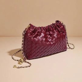 Woven Drawstring Crossbody Bag