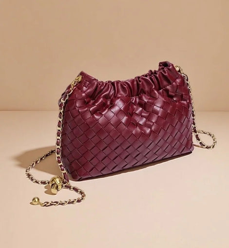 Woven Drawstring Crossbody Bag