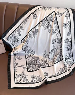 Satin-Finish Printed Square Scarf